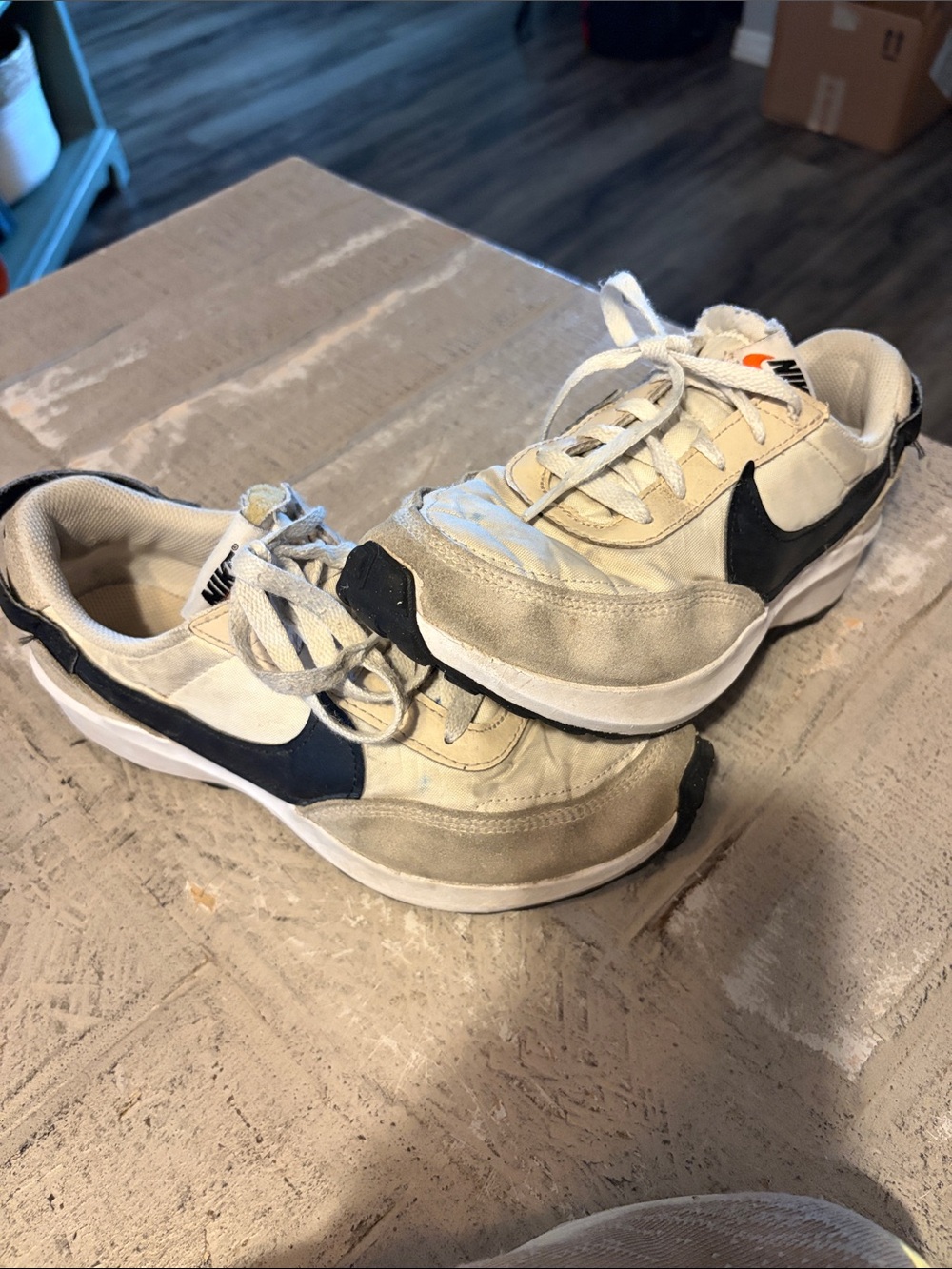 Nike women’s Cream and Black Retro Runner Sneakers